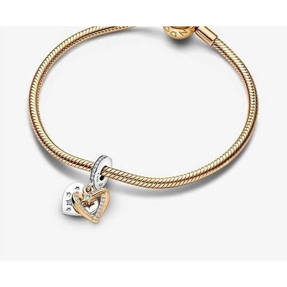 NEW PANDORA women's shooting hearts dangle charm in gold - Picture 2 of 3